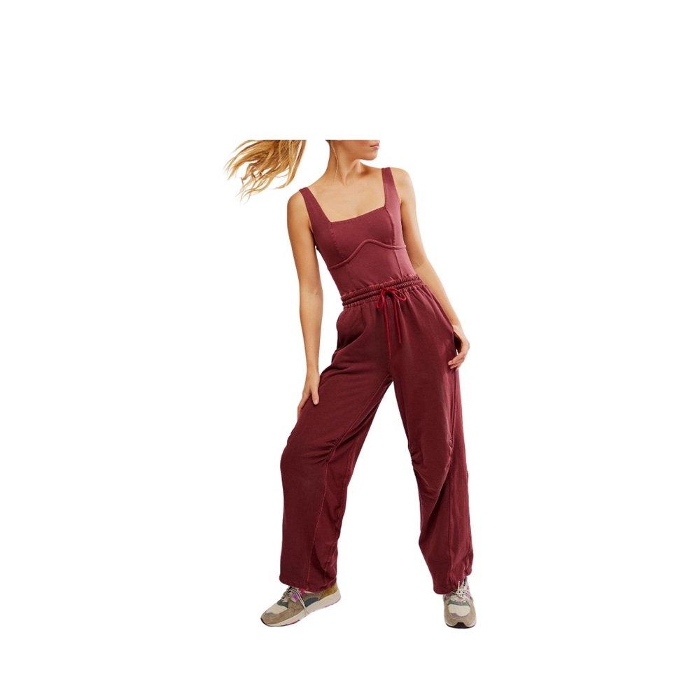 Brand new free people inbound onsie vintage light red wash.